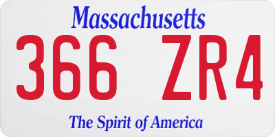 MA license plate 366ZR4