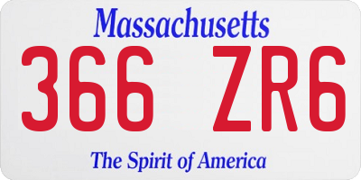 MA license plate 366ZR6