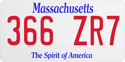 MA license plate 366ZR7
