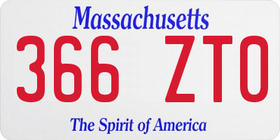 MA license plate 366ZT0