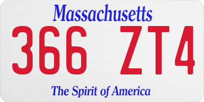 MA license plate 366ZT4
