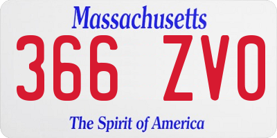 MA license plate 366ZV0