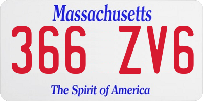 MA license plate 366ZV6