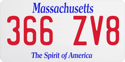 MA license plate 366ZV8
