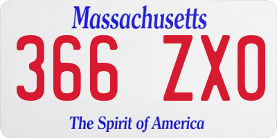 MA license plate 366ZX0