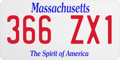 MA license plate 366ZX1