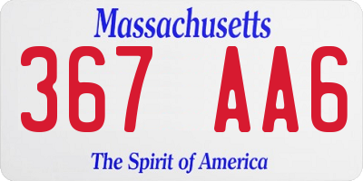 MA license plate 367AA6
