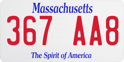 MA license plate 367AA8