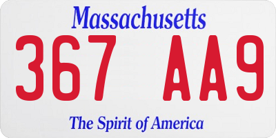 MA license plate 367AA9