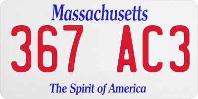 MA license plate 367AC3
