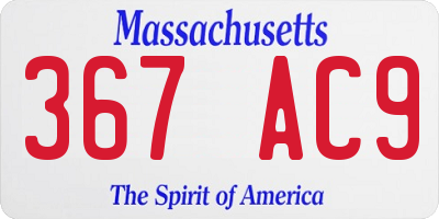 MA license plate 367AC9