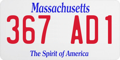 MA license plate 367AD1