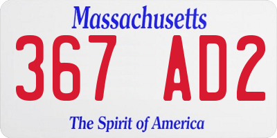 MA license plate 367AD2