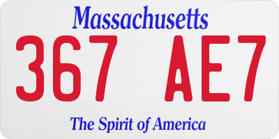 MA license plate 367AE7