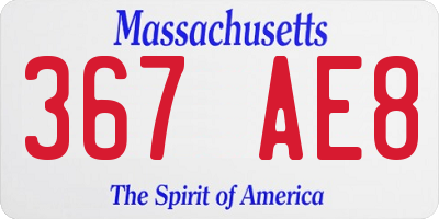 MA license plate 367AE8