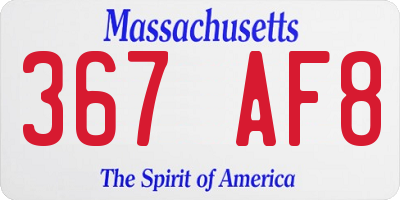 MA license plate 367AF8