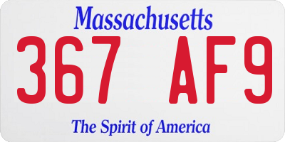 MA license plate 367AF9