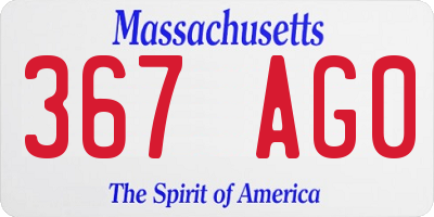 MA license plate 367AG0