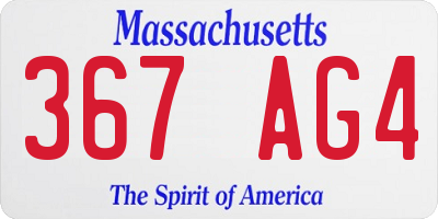 MA license plate 367AG4