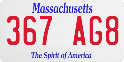 MA license plate 367AG8