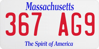 MA license plate 367AG9