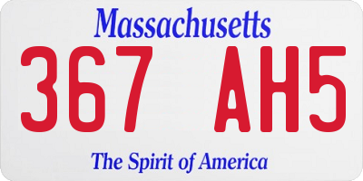 MA license plate 367AH5