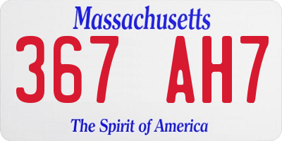 MA license plate 367AH7