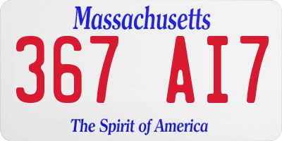 MA license plate 367AI7