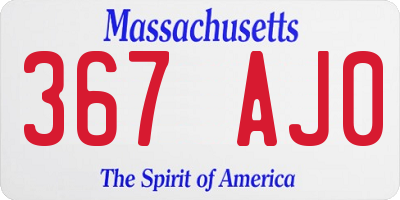 MA license plate 367AJ0