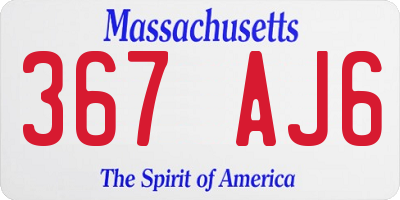 MA license plate 367AJ6
