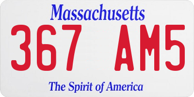 MA license plate 367AM5