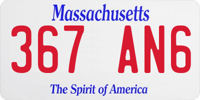 MA license plate 367AN6