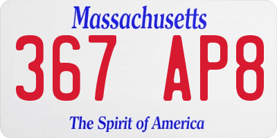 MA license plate 367AP8