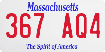 MA license plate 367AQ4