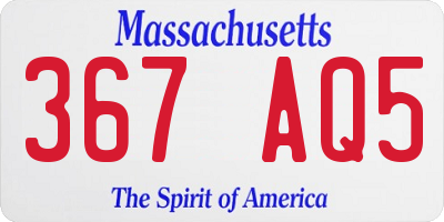 MA license plate 367AQ5