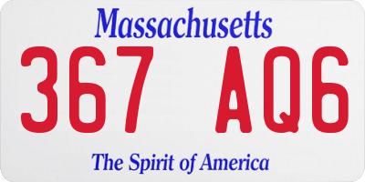 MA license plate 367AQ6