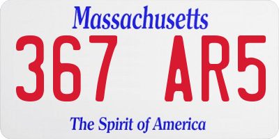 MA license plate 367AR5