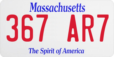 MA license plate 367AR7