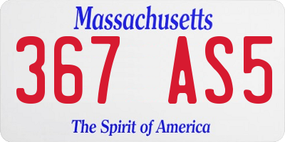 MA license plate 367AS5