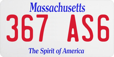 MA license plate 367AS6