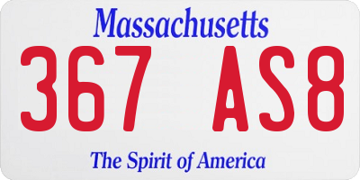 MA license plate 367AS8