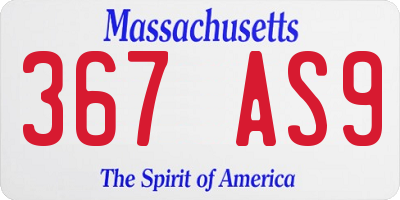 MA license plate 367AS9