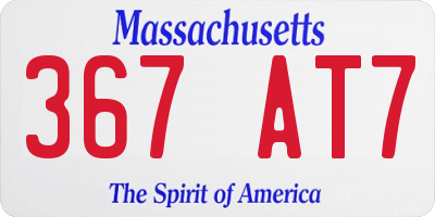 MA license plate 367AT7