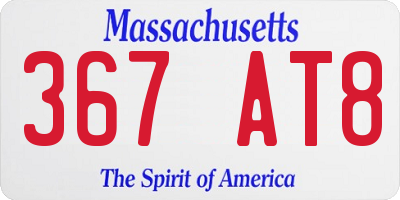 MA license plate 367AT8