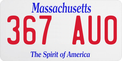 MA license plate 367AU0