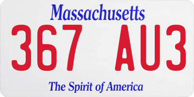 MA license plate 367AU3