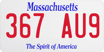 MA license plate 367AU9