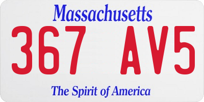 MA license plate 367AV5
