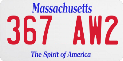 MA license plate 367AW2