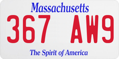 MA license plate 367AW9